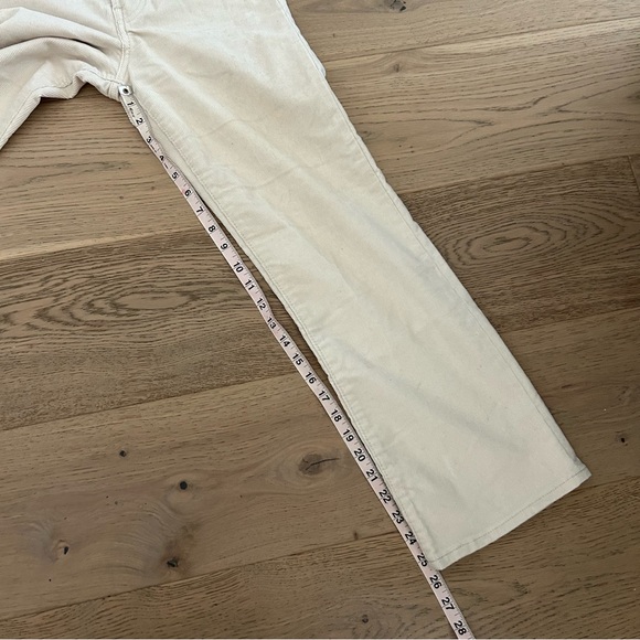 Levi’s Rib Cage Crop Boot Cut Jeans Cream Cordorouy - Picture 3 of 9